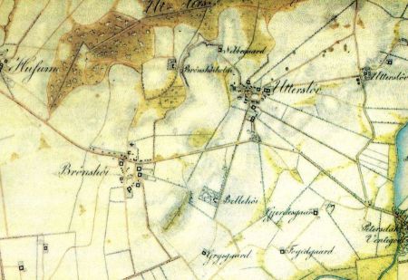 Landsbyen Utterslev på kort fra 1835